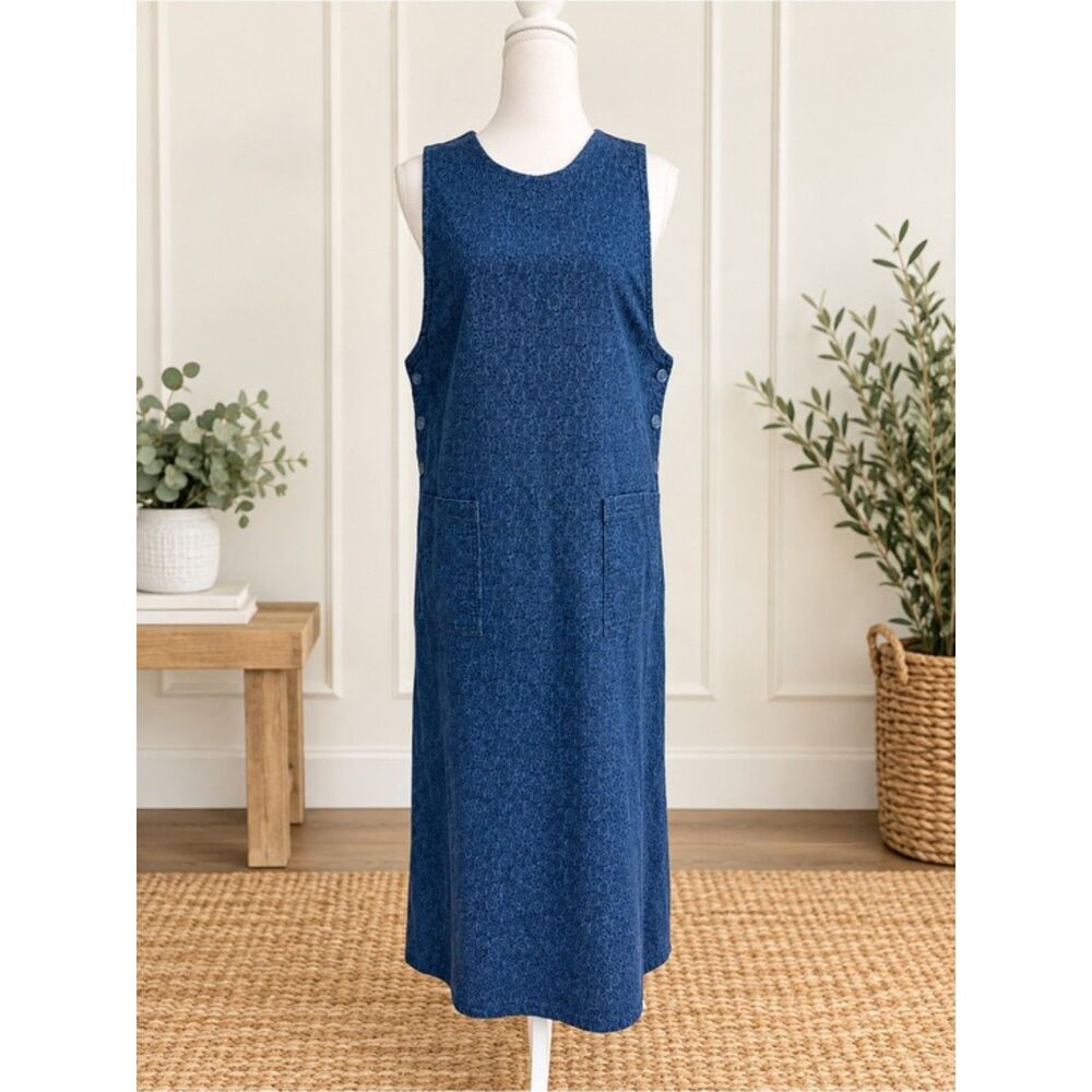 TY Original Wear Blue Cotton Midi Dress 10P Petite